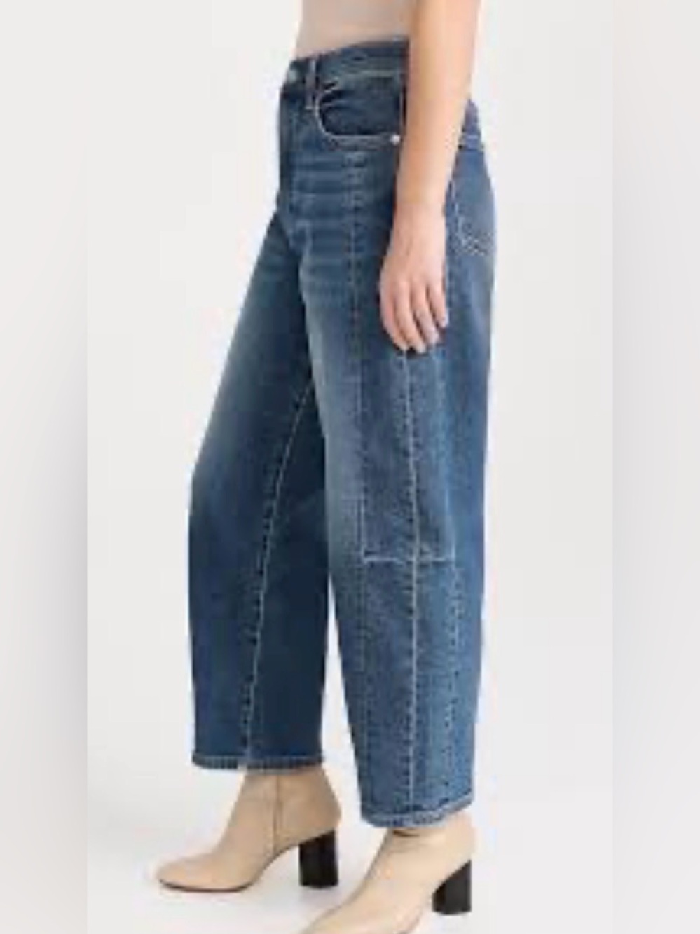 Pistola Eli High-Rise Arched Leg Jeans in Blue Denim